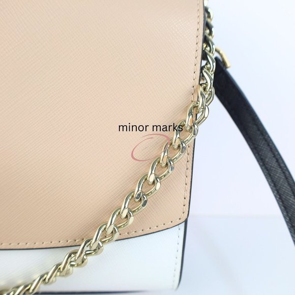 Preowned Kate Spade Carson Colorblock Saffiano Leather Women Crossbody Bag Cream - Picture 4 of 15